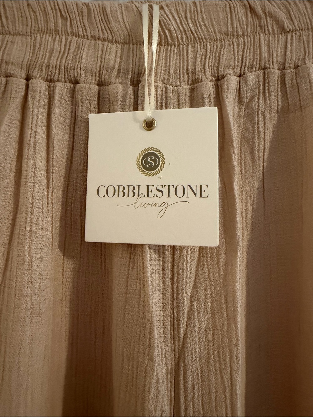 Cobblestone Living Beige Pleated Skirt